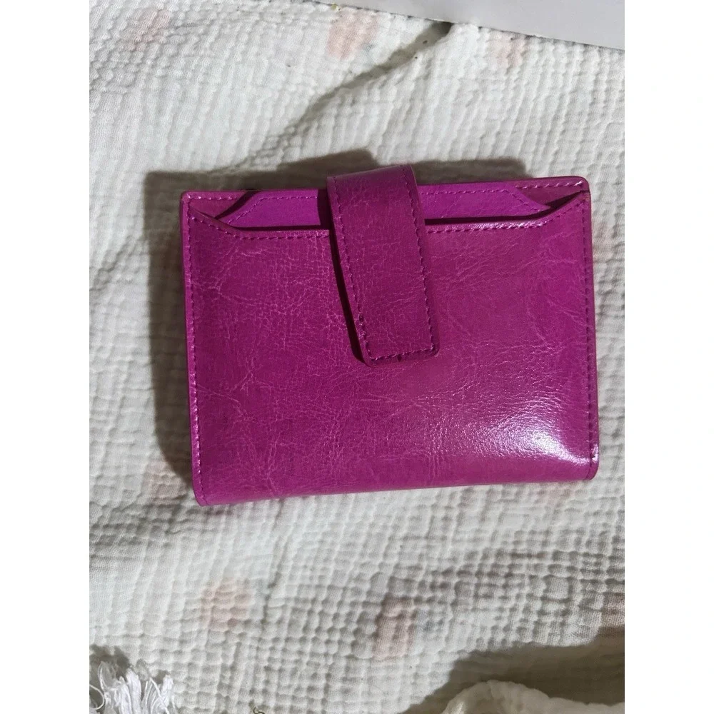 Bveyzi Women RFID Blocking‎ Security Double Zip-around  Phone Wallet Hot Pink